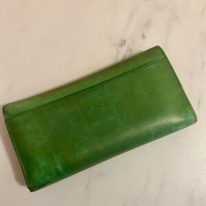 Vintage Kate Spade Green Leather Wallet